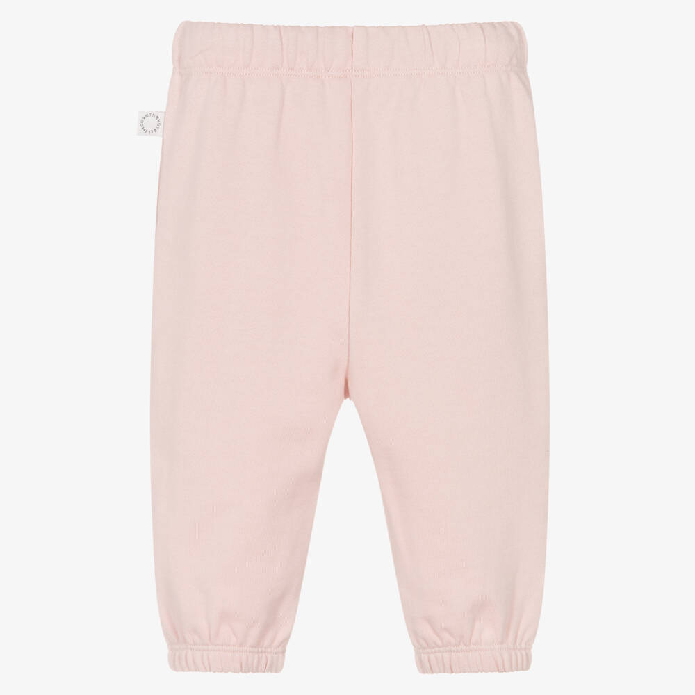 Stella McCartney Kids-Girls Pink Cotton Joggers | Childrensalon