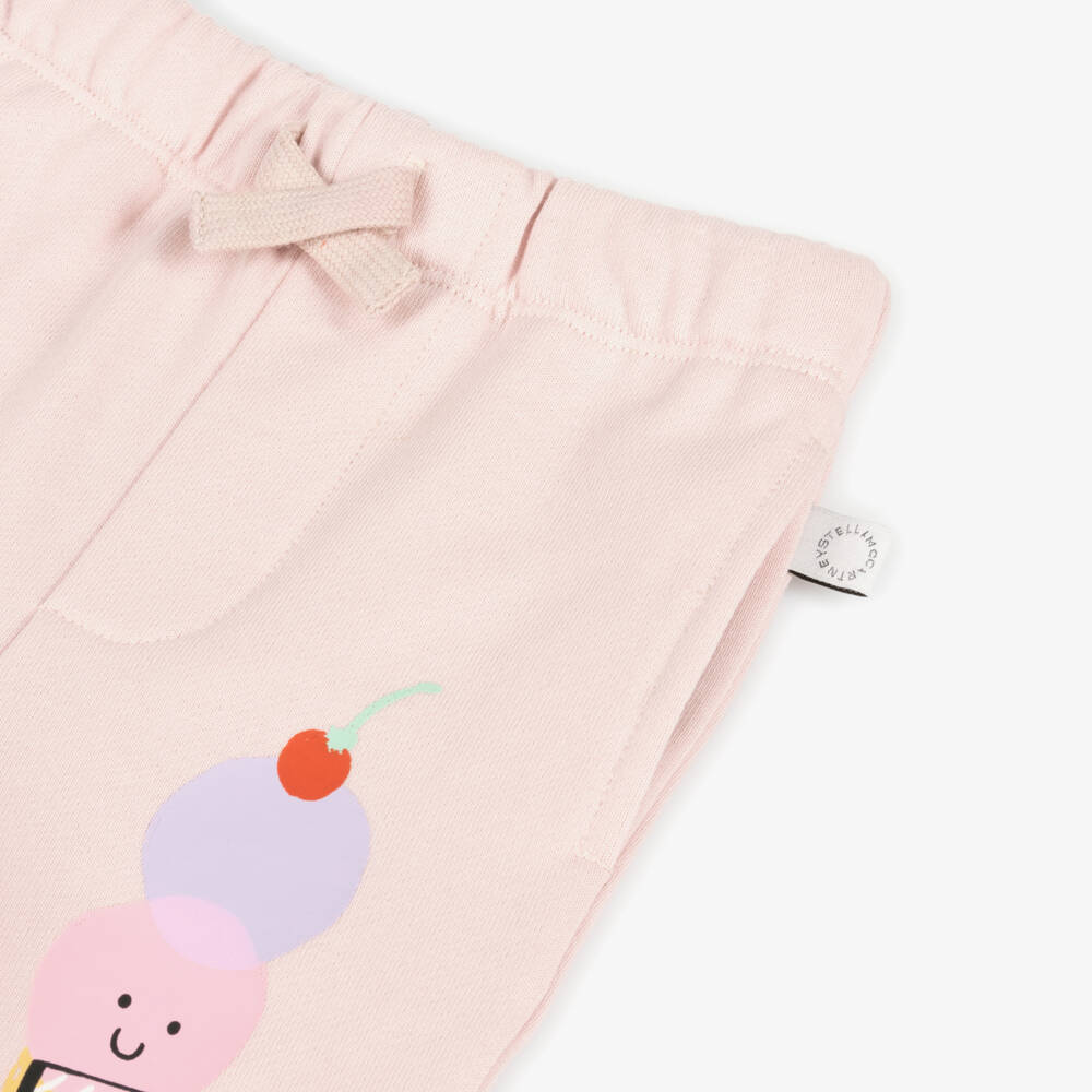 Stella McCartney Kids-Girls Pink Cotton Joggers | Childrensalon
