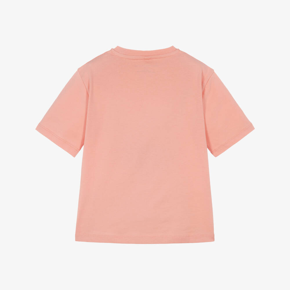 Stella McCartney Kids-Girls Pink Cotton Logo T-Shirt | Childrensalon