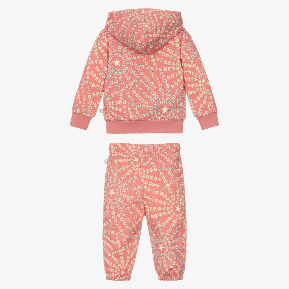 Stella McCartney Kids-Girls Pink Cotton Tracksuit with Star Prints | Childrensalon