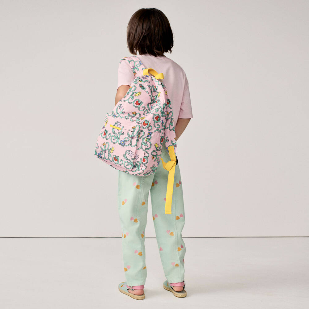 Stella McCartney Kids-Girls Pink Floral Print Backpack | Childrensalon