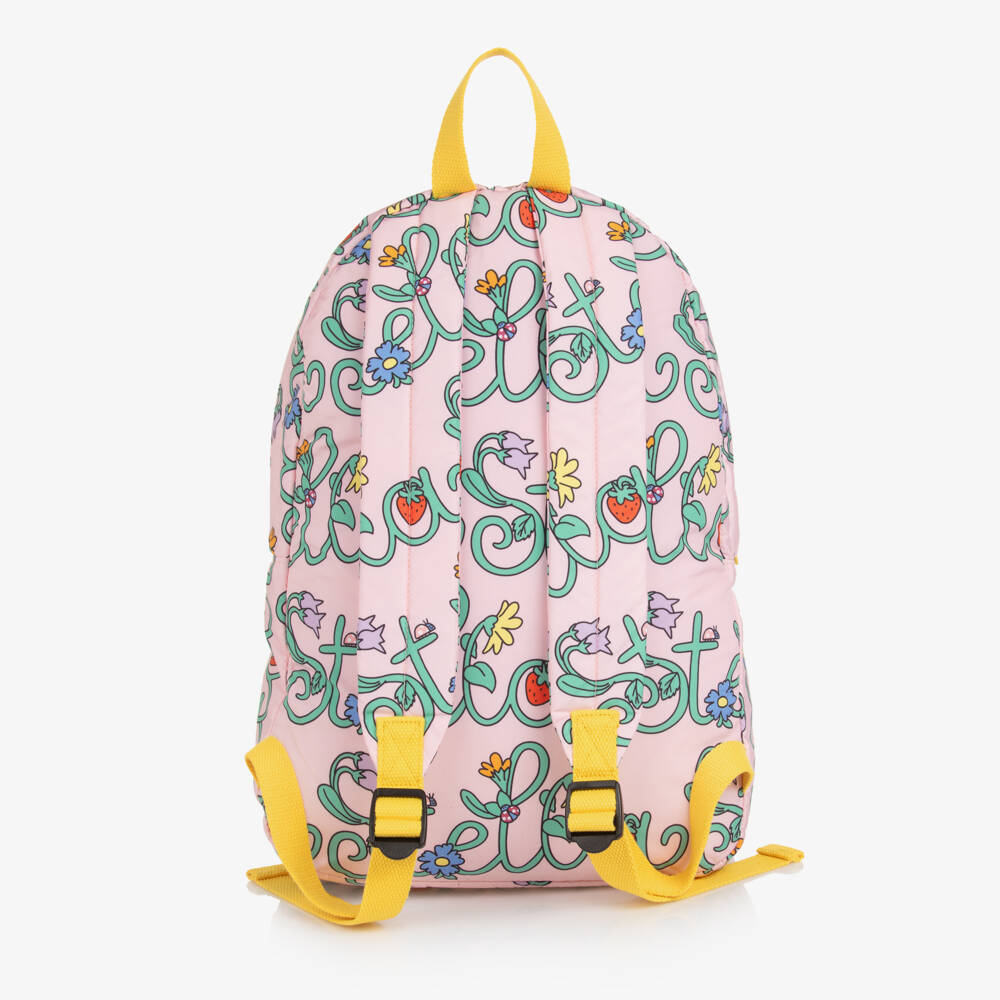 Stella McCartney Kids-Girls Pink Floral Print Backpack | Childrensalon