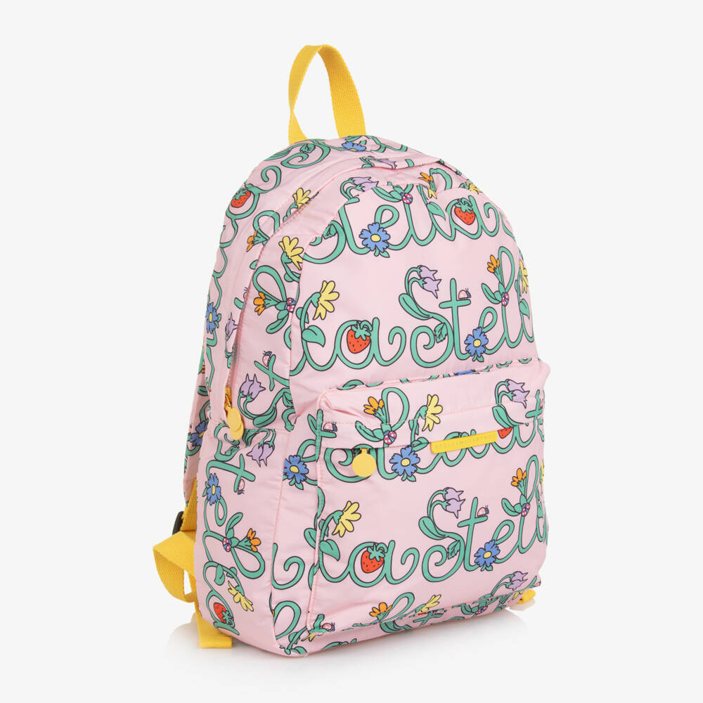 Stella McCartney Kids-Girls Pink Floral Print Backpack | Childrensalon