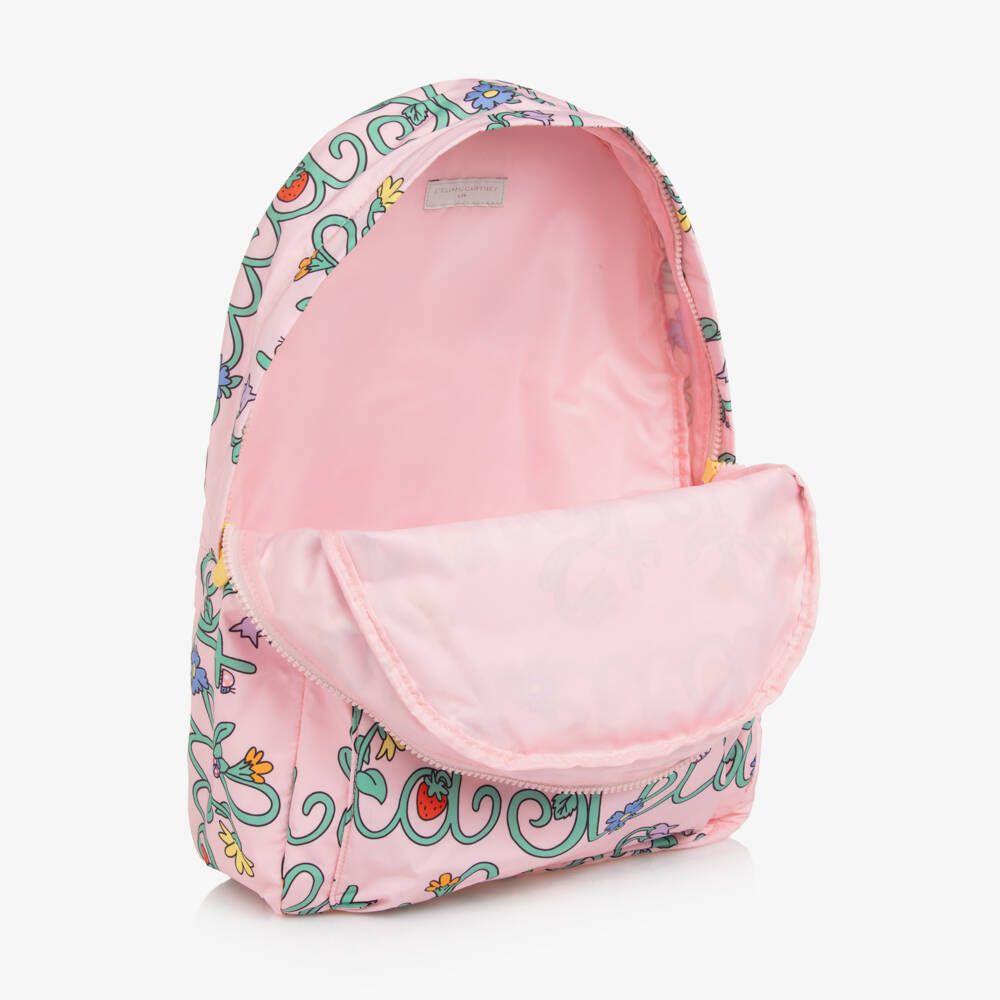 Stella McCartney Kids-Girls Pink Floral Print Backpack | Childrensalon