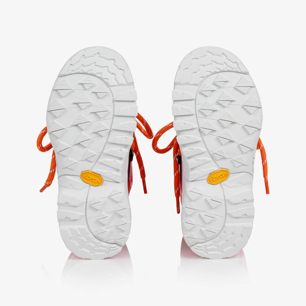 Stella McCartney Kids-Girls Pink & Orange Logo Print Snow Boots | Childrensalon