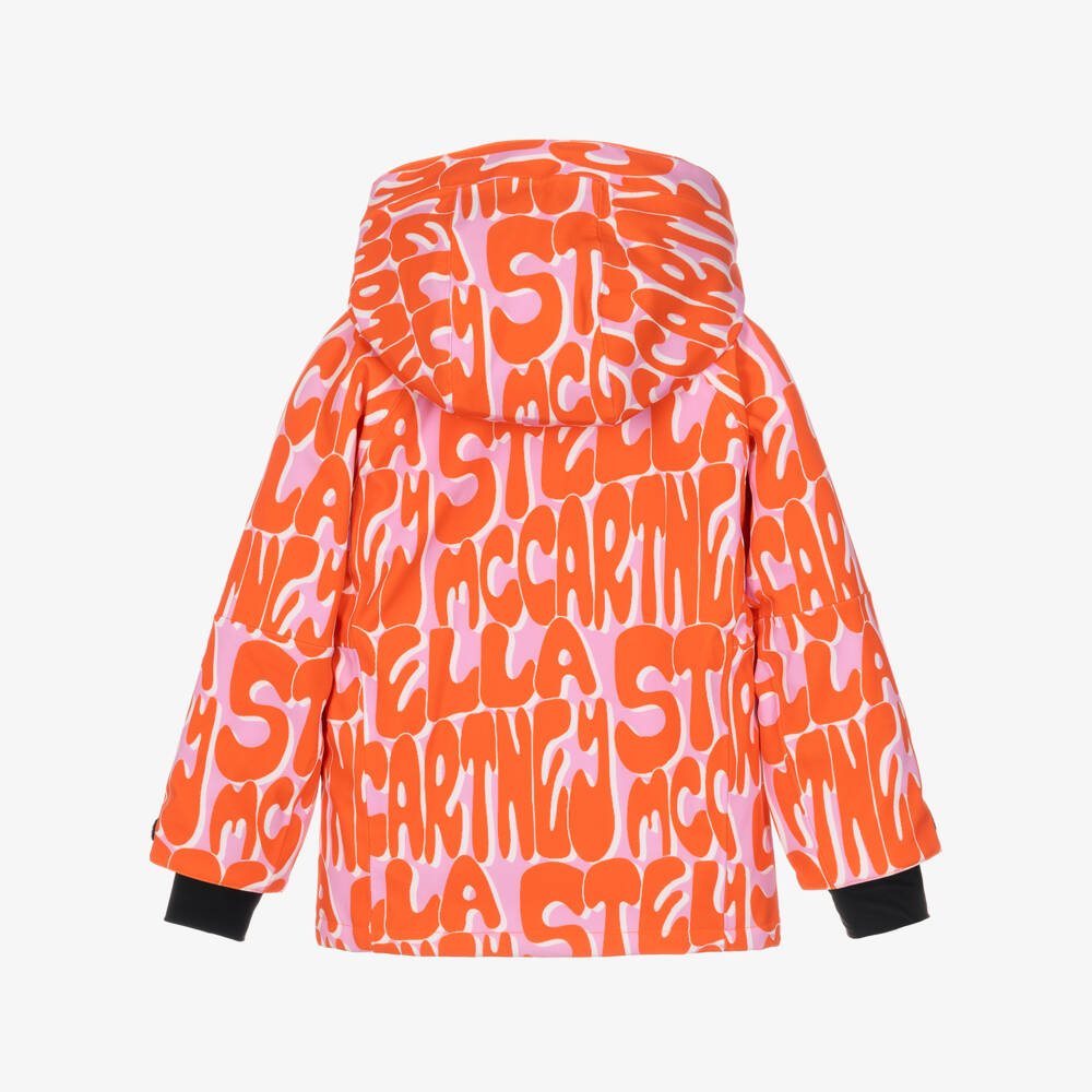 Stella McCartney Kids-Girls Pink & Orange Technical Ski Jacket | Childrensalon