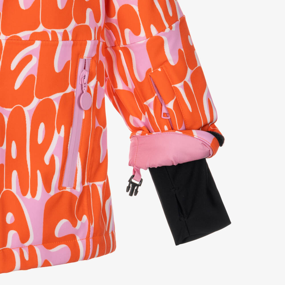 Stella McCartney Kids-Girls Pink & Orange Technical Ski Jacket | Childrensalon