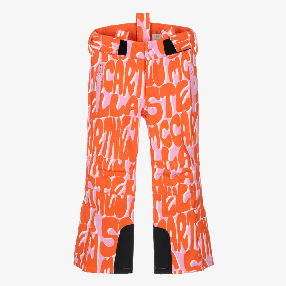 Stella McCartney Kids-Girls Pink & Orange Technical Ski Pants | Childrensalon
