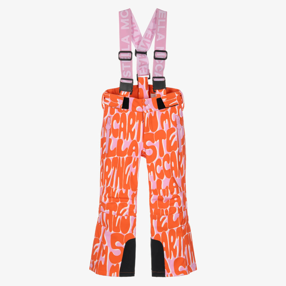 Stella McCartney Kids-Girls Pink & Orange Technical Ski Pants | Childrensalon