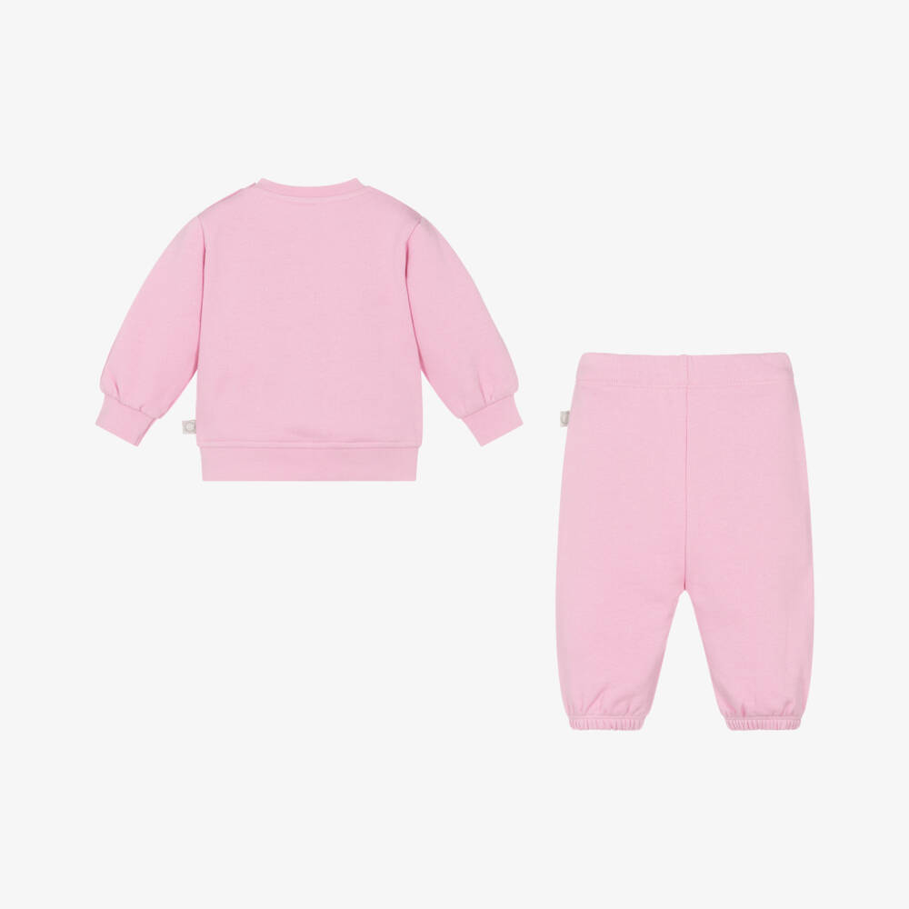 Stella McCartney Kids-Girls Pink Organic Cotton Tracksuit | Childrensalon