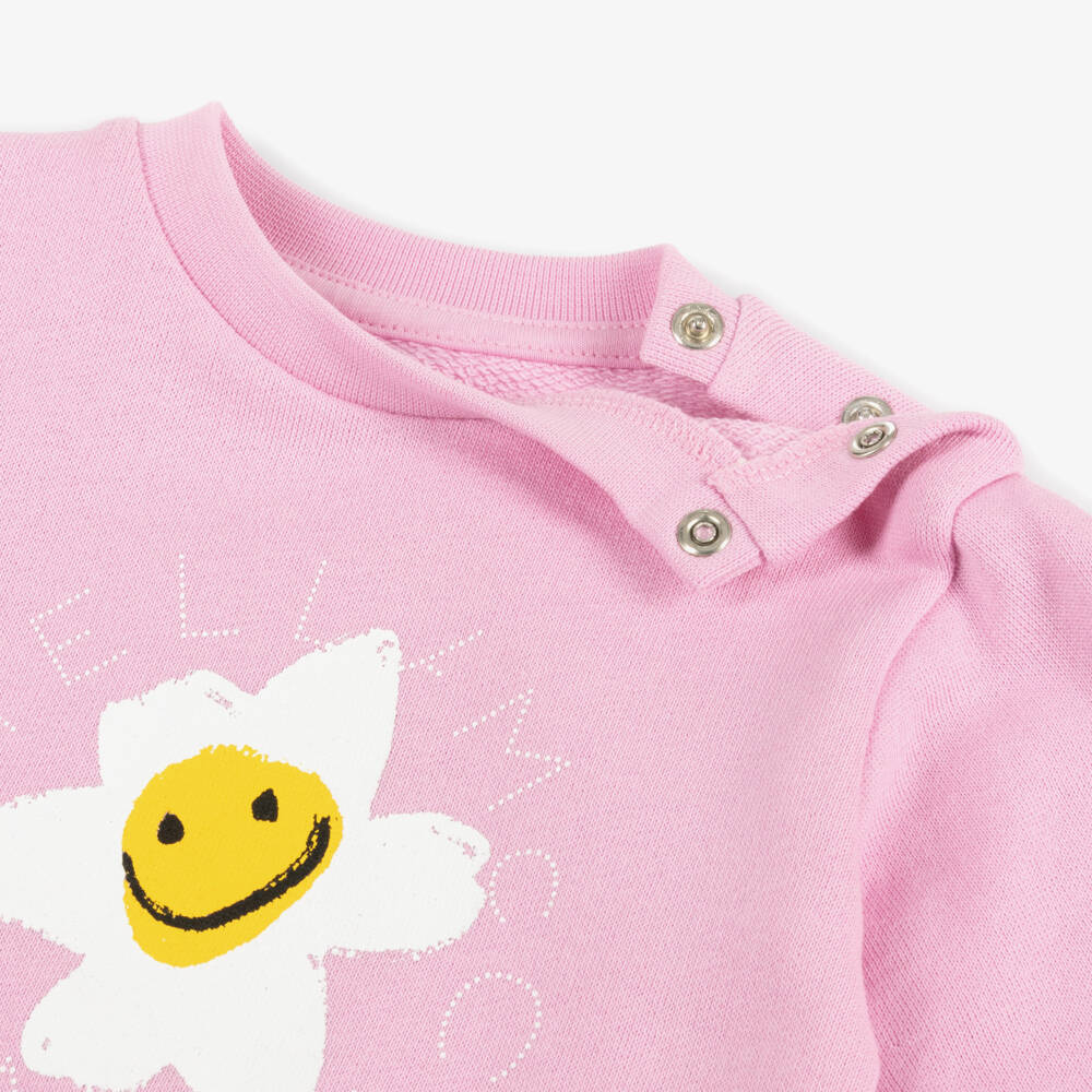 Stella McCartney Kids-Girls Pink Organic Cotton Tracksuit | Childrensalon