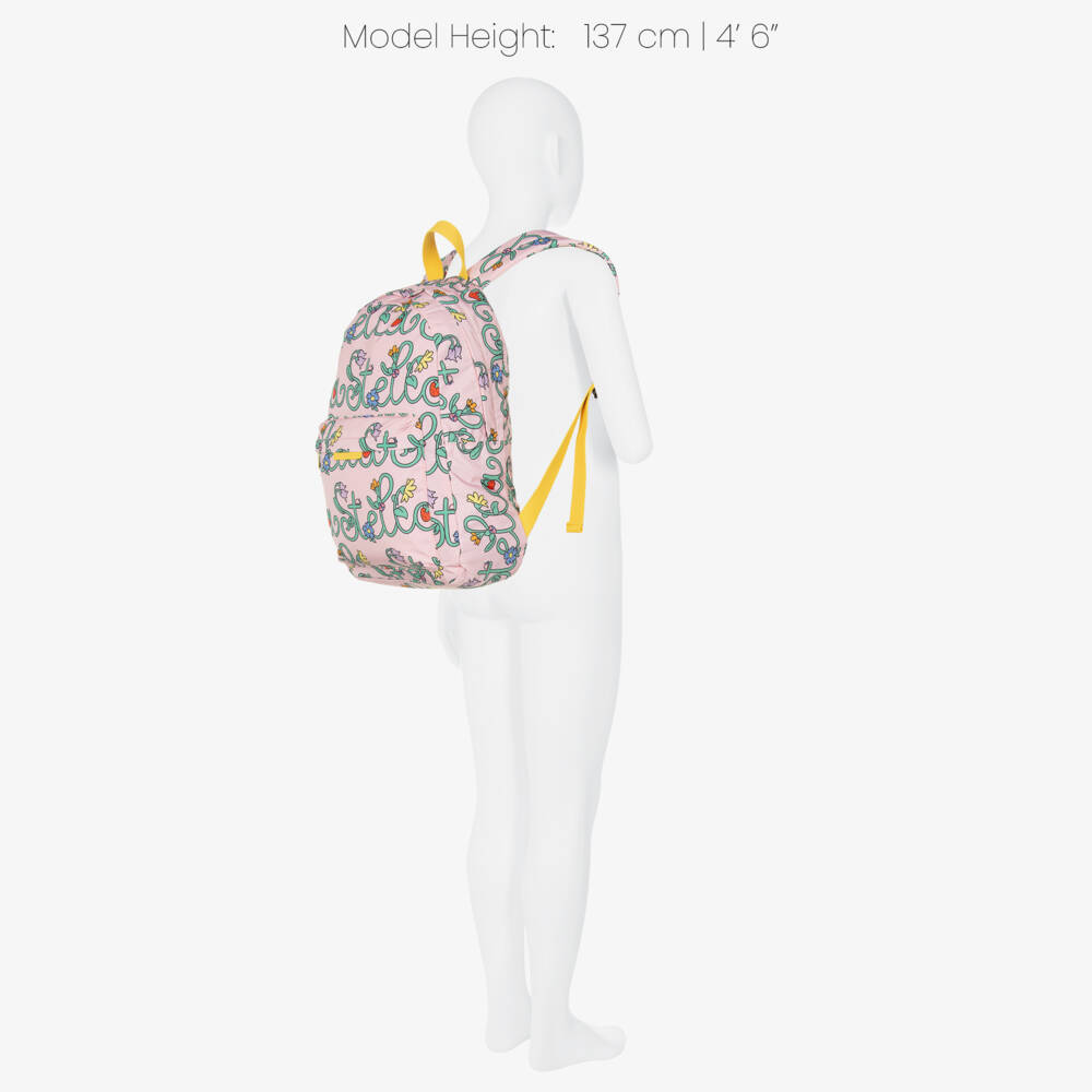 Stella McCartney Kids-Girls Pink Stella Vine Print Backpack (40cm) | Childrensalon