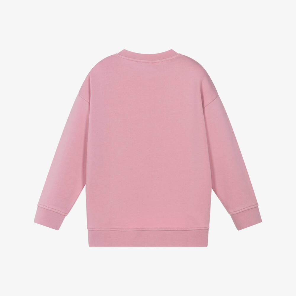 Stella McCartney Kids-Girls Pink Zipped Sides Cotton Sweatshirt | Childrensalon