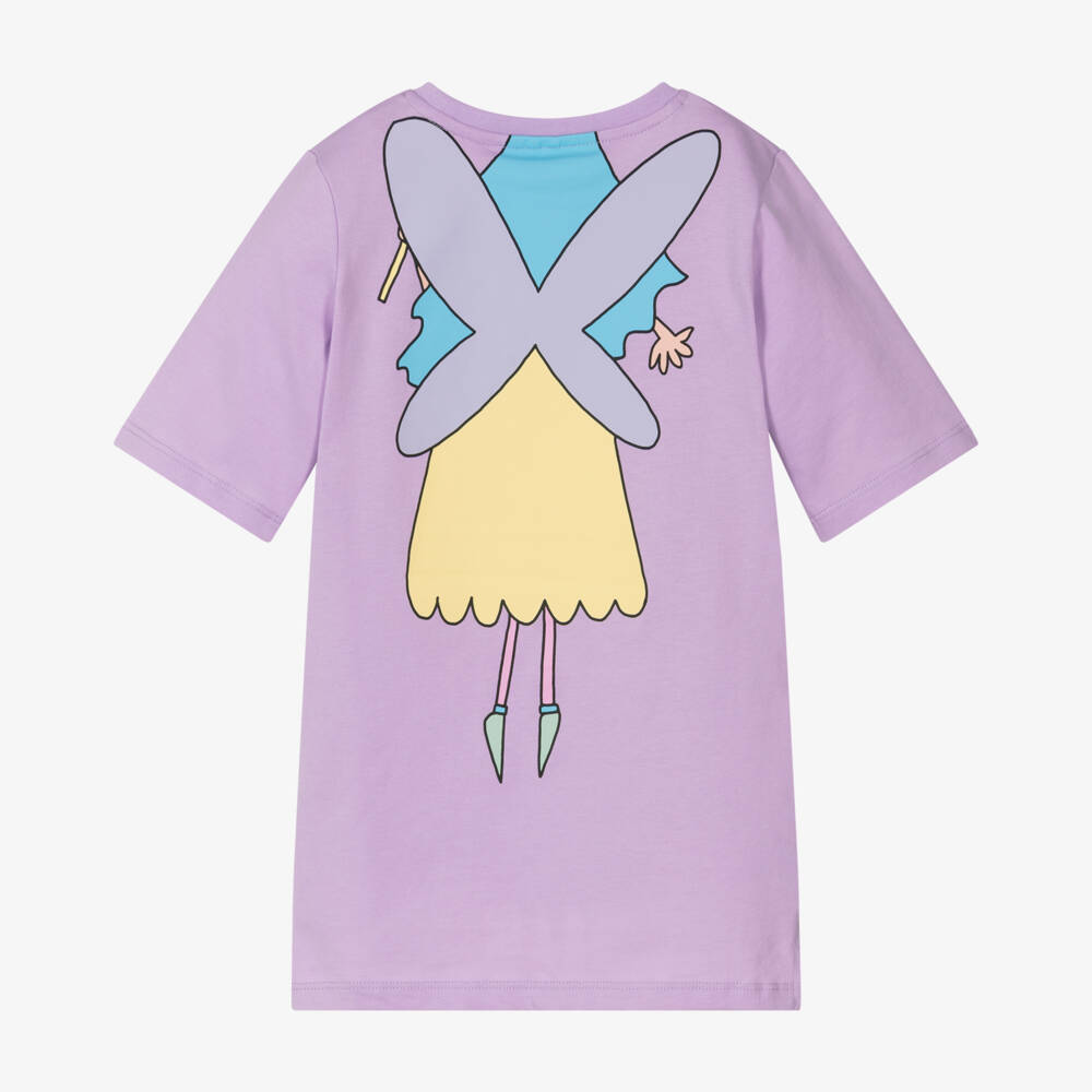 Stella McCartney Kids-Girls Purple Cotton Fairy Dress | Childrensalon