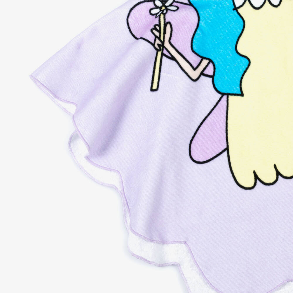 Stella McCartney Kids-Girls Purple Cotton Fairy Poncho Towel | Childrensalon