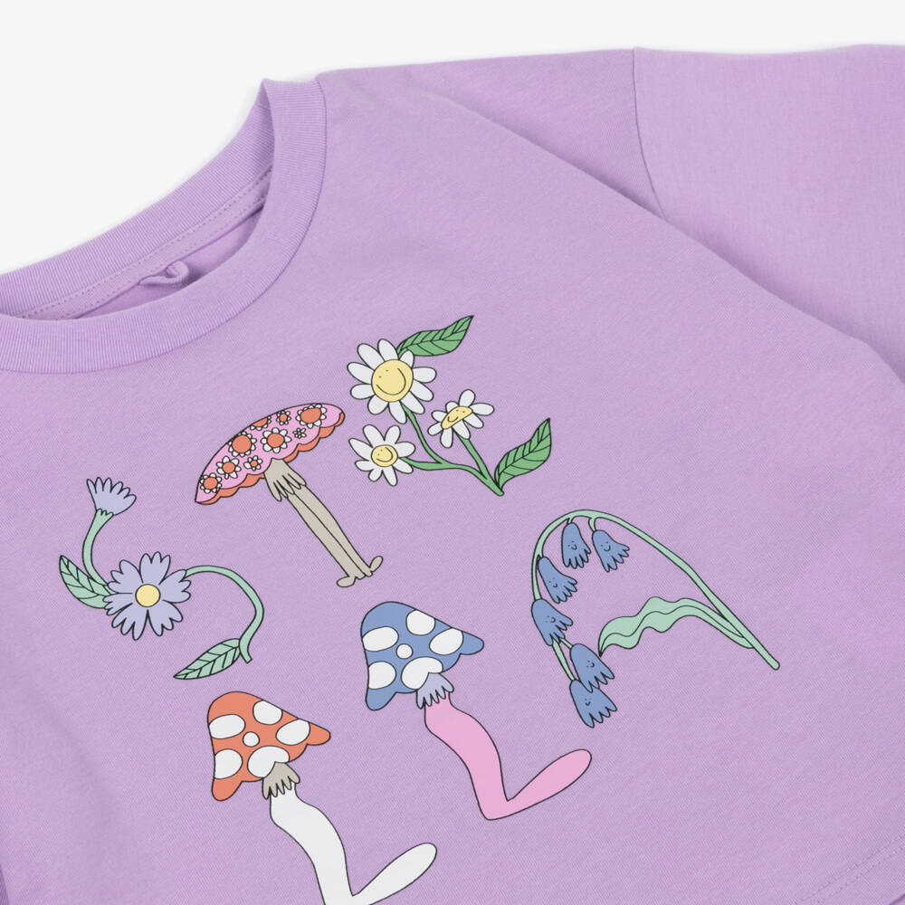 Stella McCartney Kids-Girls Purple Cotton Fairy T-Shirt | Childrensalon
