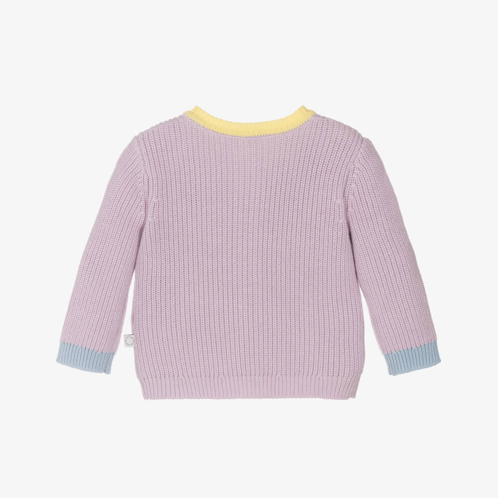 Stella McCartney Kids-Girls Purple Cotton Ice Cream Cardigan | Childrensalon