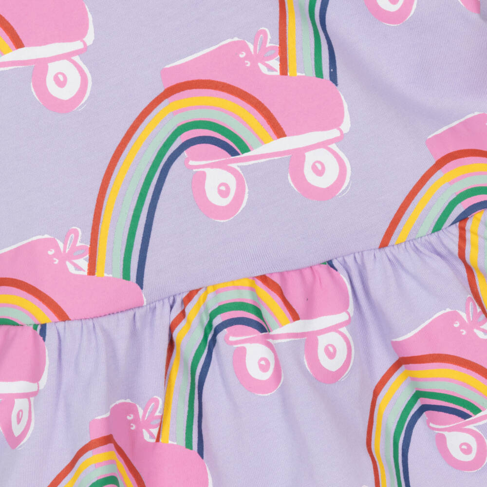 Stella McCartney Kids-Girls Purple Cotton Roller Skate Dress | Childrensalon