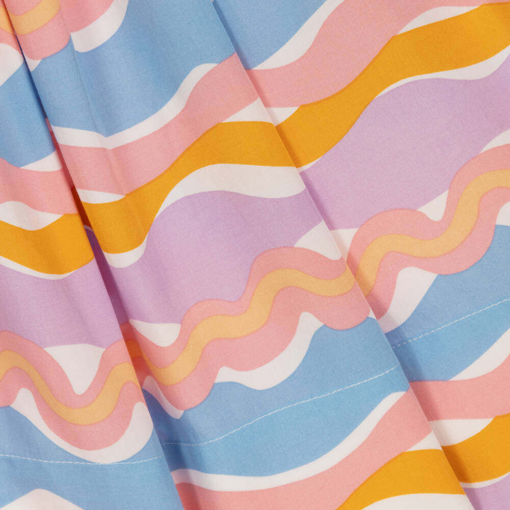 Stella McCartney Kids-Girls Purple & Orange Wavy Stripe Dress | Childrensalon