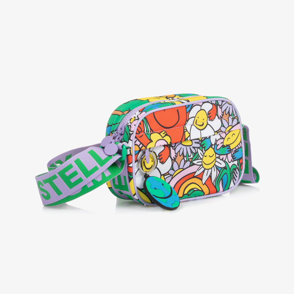 Stella McCartney Kids-Girls Purple Planet Earth & Friends Crossbody Bag (20cm) | Childrensalon