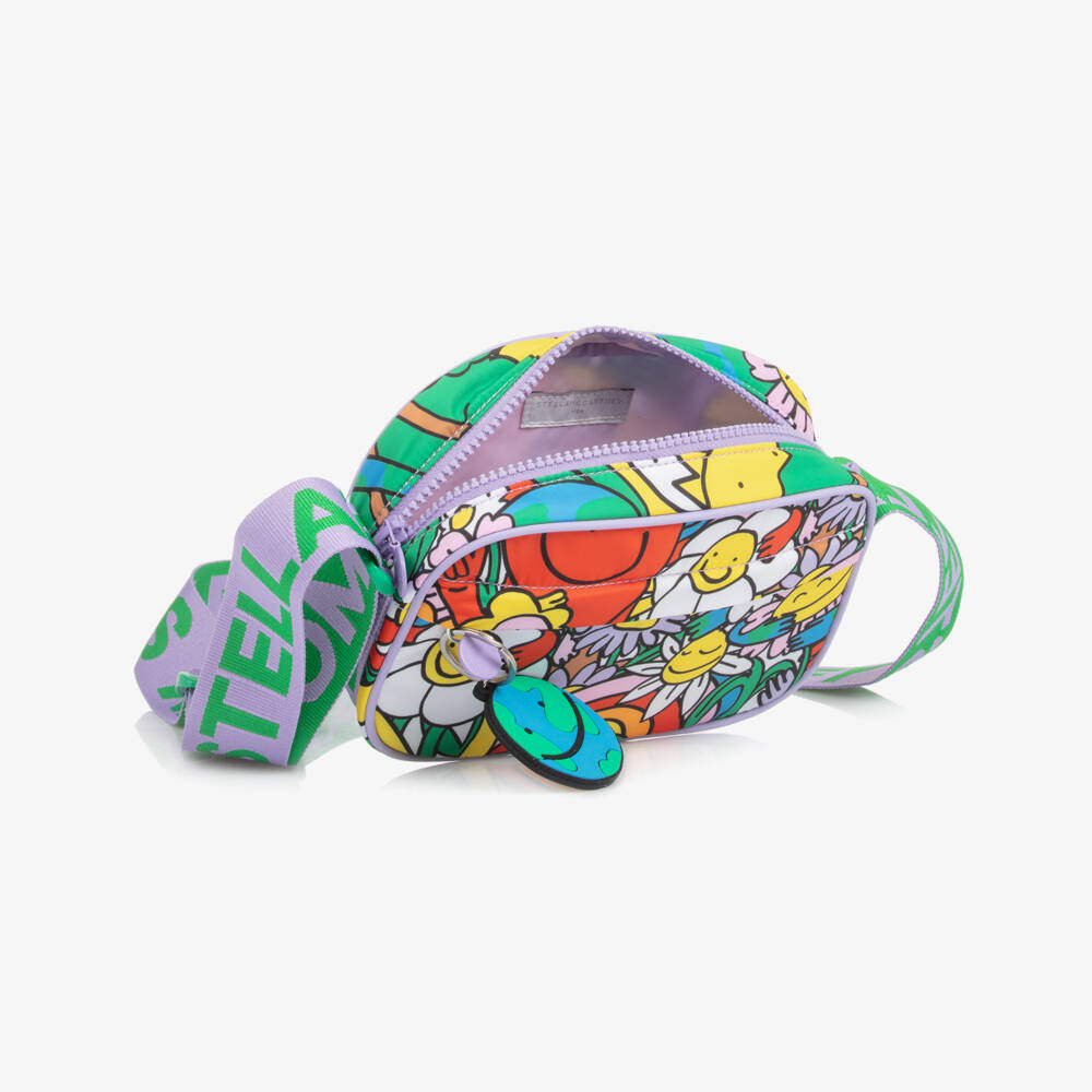 Stella McCartney Kids-Girls Purple Planet Earth & Friends Crossbody Bag (20cm) | Childrensalon