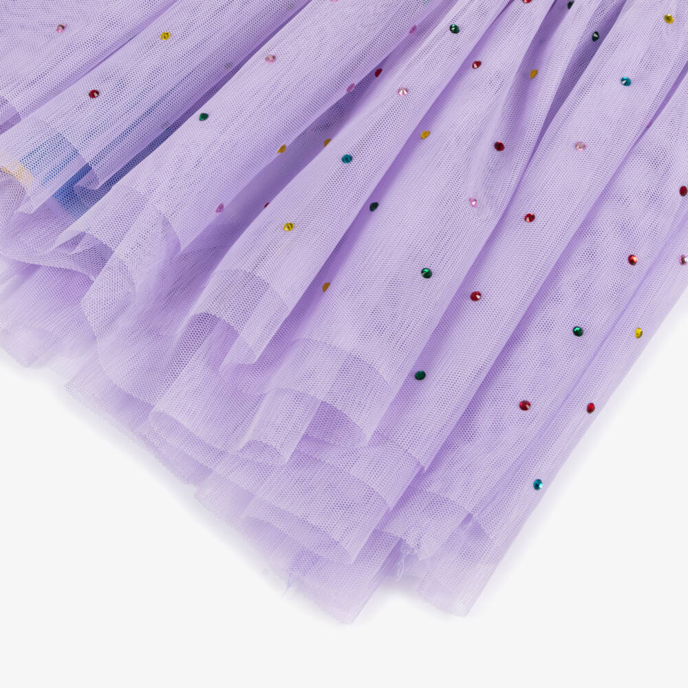Stella McCartney Kids-Girls Purple Star & Tulle Dress | Childrensalon