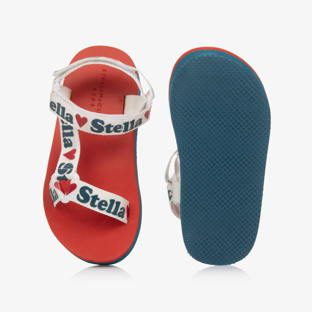 Stella McCartney Kids-Girls Red & Blue Foam Sole Sandals | Childrensalon