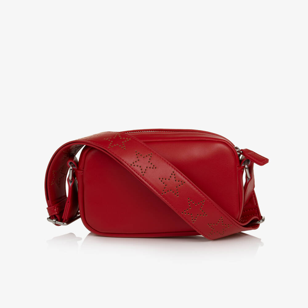 Stella McCartney Kids-Girls Red Star Faux Leather Shoulder Bag (17cm) | Childrensalon
