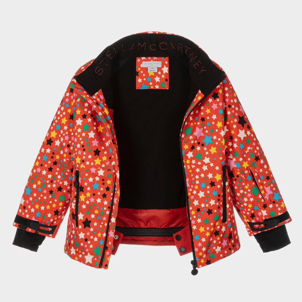 Stella McCartney Kids Ski Wear Capsule-Girls Red Star Ski Jacket | Childrensalon