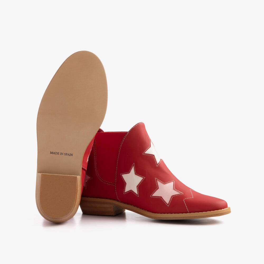 Stella McCartney Kids-Girls Red Stars Ankle Boots | Childrensalon