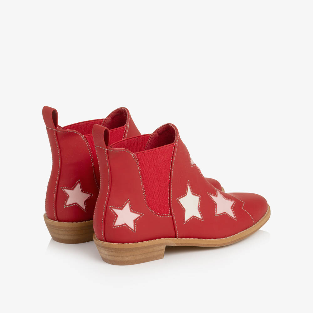 Stella McCartney Kids-Girls Red Stars Ankle Boots | Childrensalon