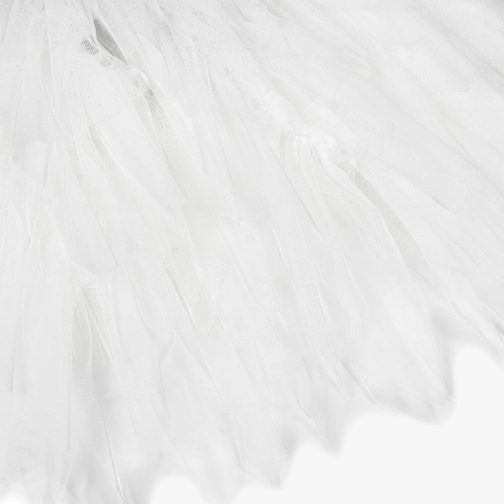 Stella McCartney Kids-Girls Silver Swan Dress with White Tulle | Childrensalon