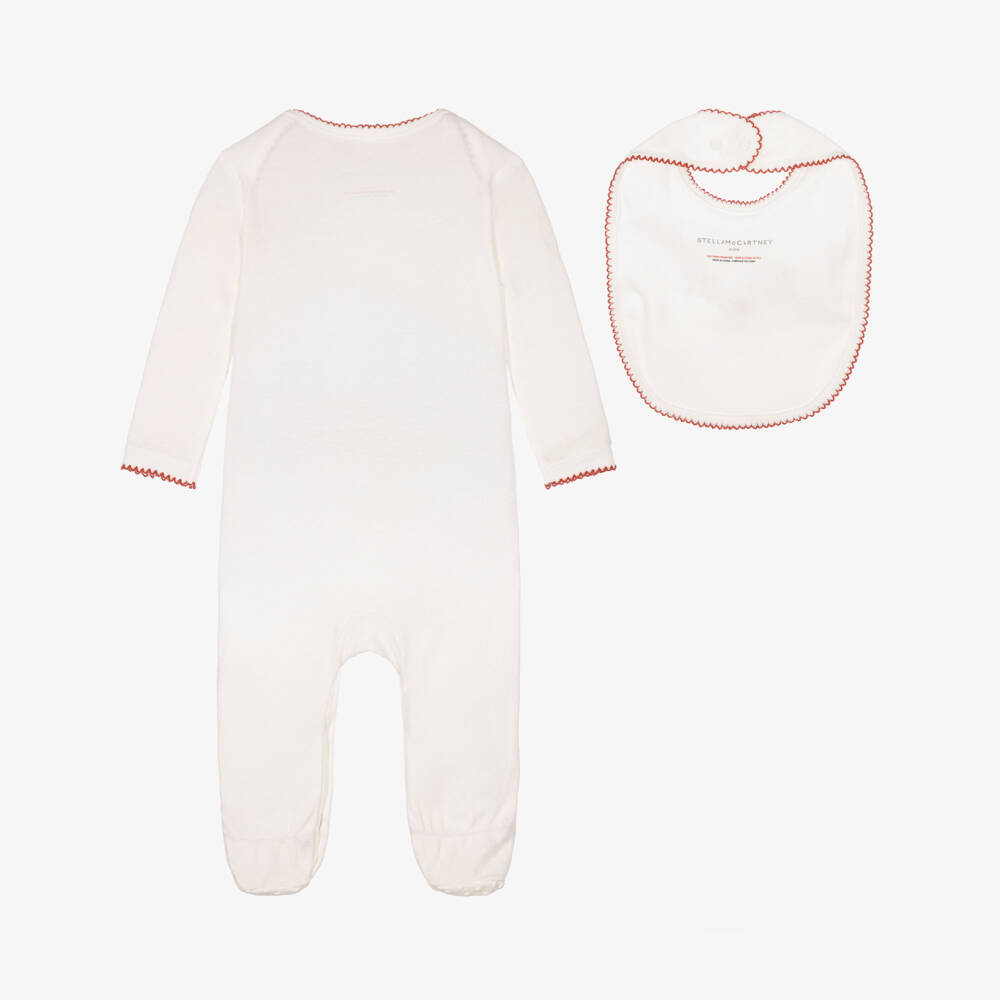 Stella McCartney Kids-Girls White Babysuit & Bib Gift Set | Childrensalon