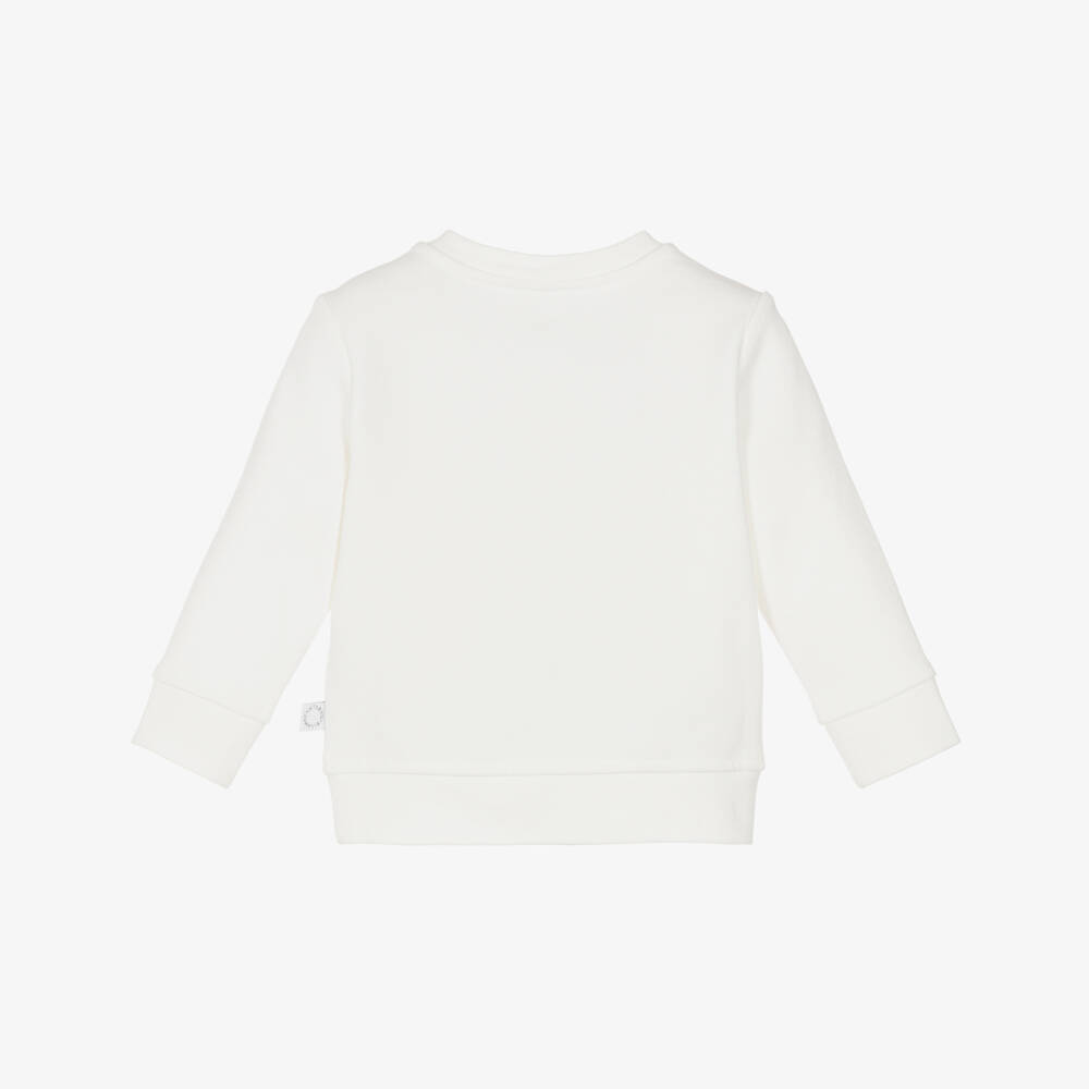 Stella McCartney Kids-سويتشيرت بتصميم ورود وشعار لون أبيض للبنات | Childrensalon