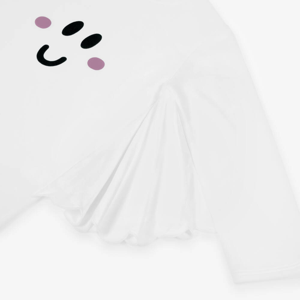 Stella McCartney Kids-Girls White Cotton Ghost-Style Sweatshirt Dress | Childrensalon