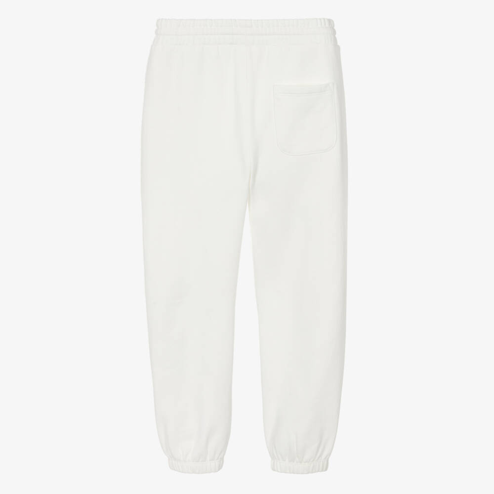 Stella McCartney Kids-Girls White Cotton Happy Flower Joggers | Childrensalon