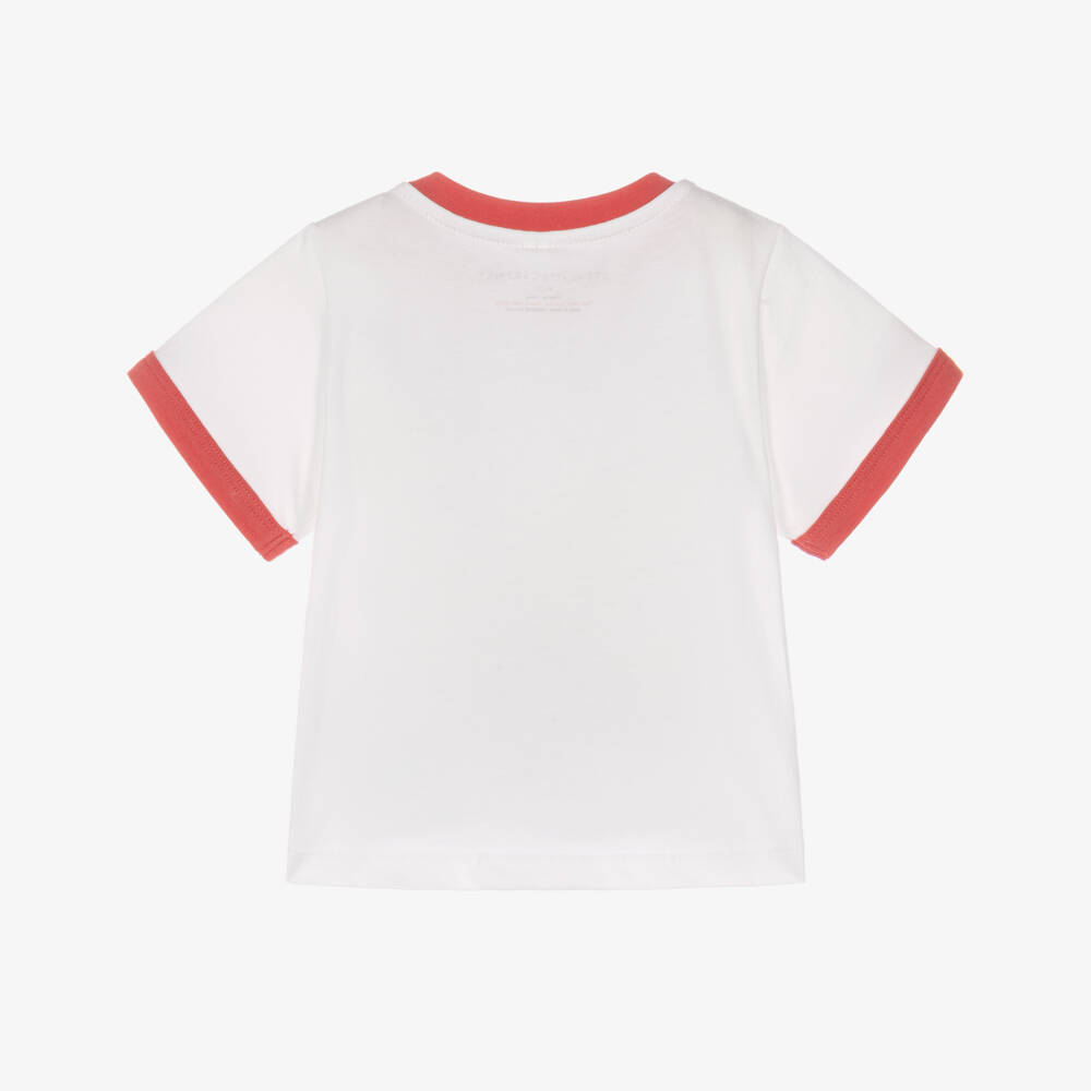 Stella McCartney Kids-Girls White Cotton Logo Letters T-Shirt | Childrensalon