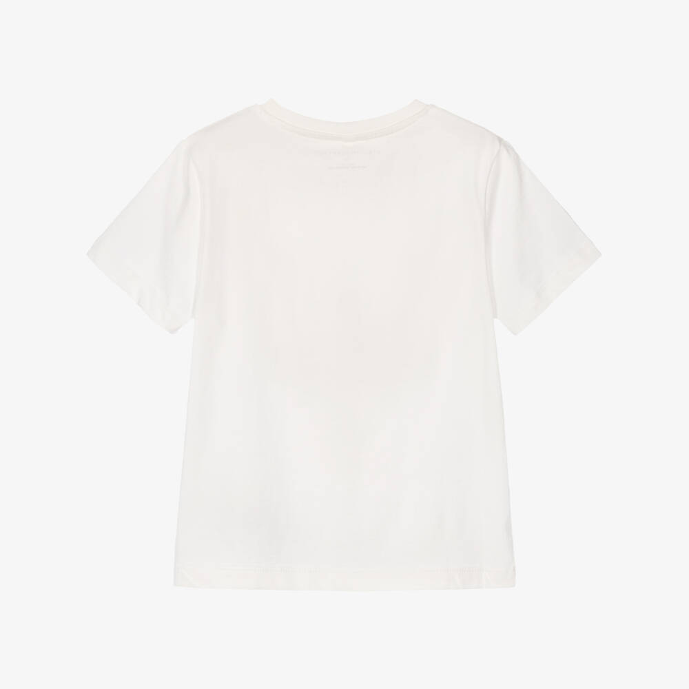 Stella McCartney Kids-Girls White Cotton Pony Club T-Shirt | Childrensalon