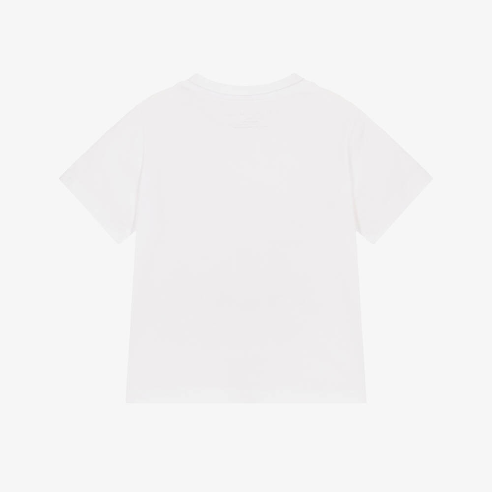 Stella McCartney Kids-Girls White Cotton Starfish & Circular Logo T-Shirt | Childrensalon