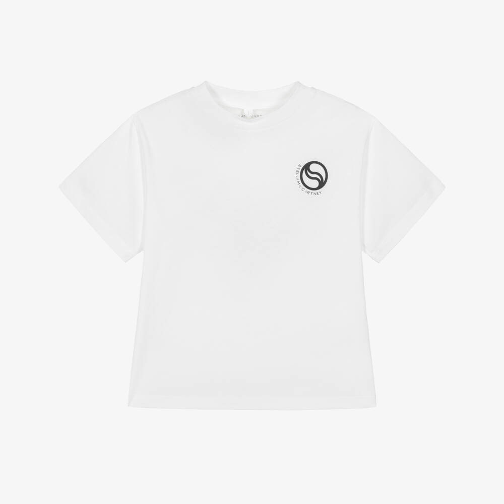 Stella McCartney Kids-Girls White Cotton T-Shirt | Childrensalon