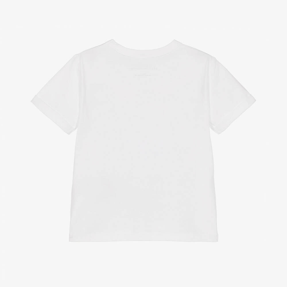 Stella McCartney Kids-Girls White Cotton T-Shirt with Star Appliqué | Childrensalon