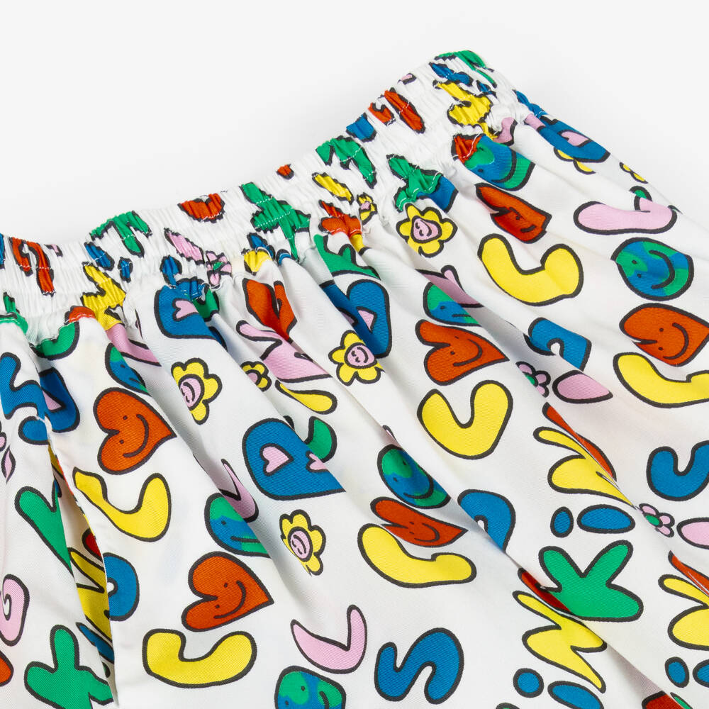 Stella McCartney Kids-Girls White Kind Is Cool Printed Skirt | Childrensalon