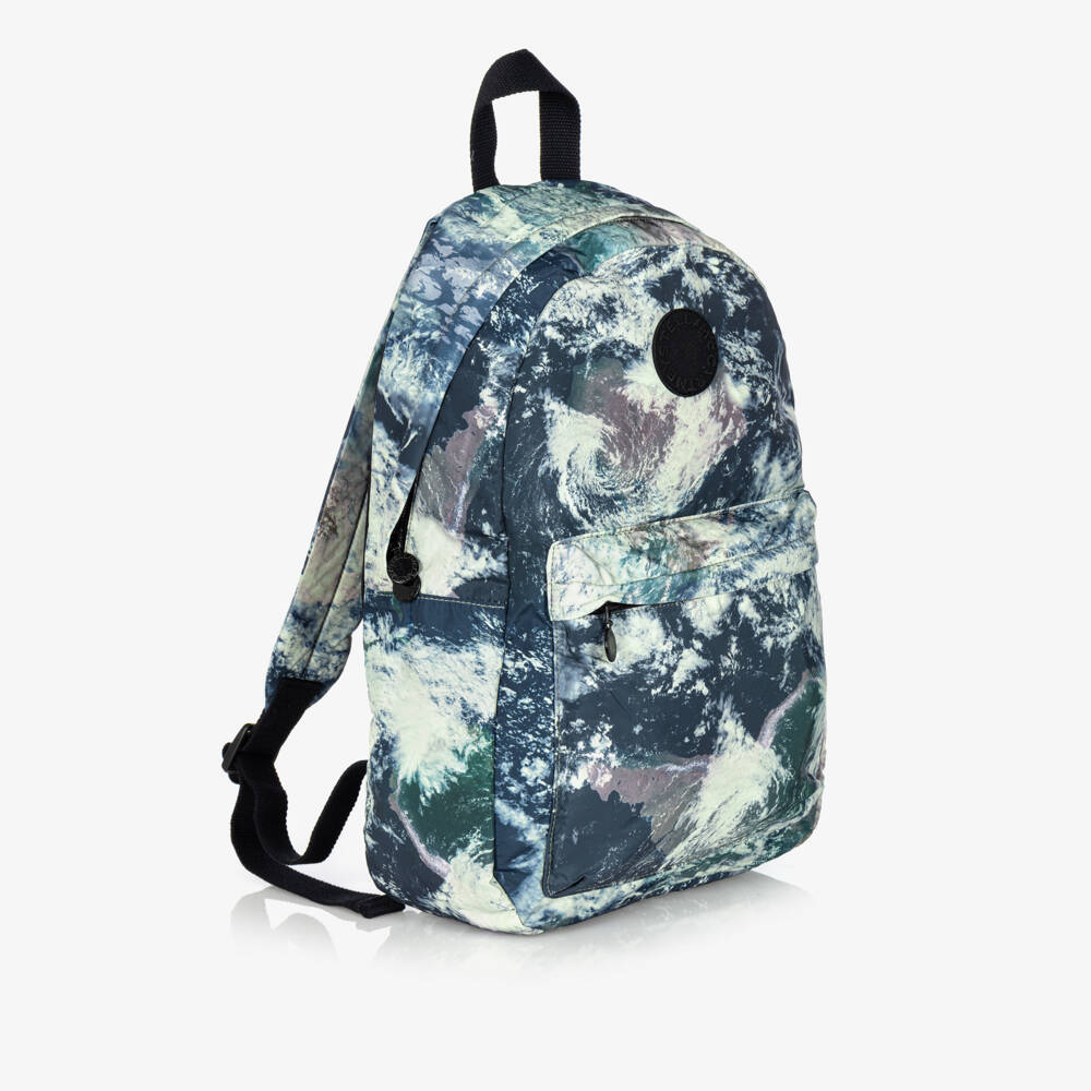Stella McCartney Kids-Green & Blue Earth Print Backpack (40cm) | Childrensalon