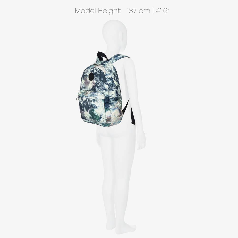 Stella McCartney Kids-Green & Blue Earth Print Backpack (40cm) | Childrensalon