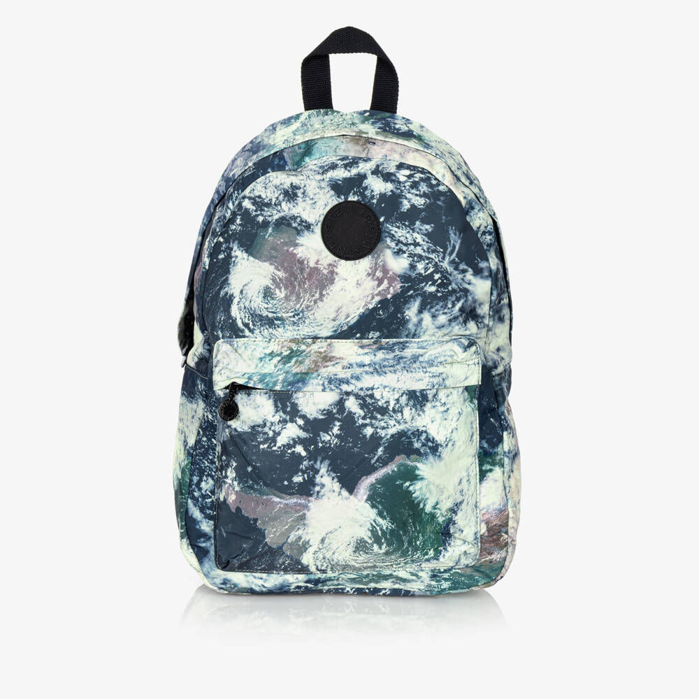 Stella McCartney Kids-Green & Blue Earth Print Backpack (40cm) | Childrensalon
