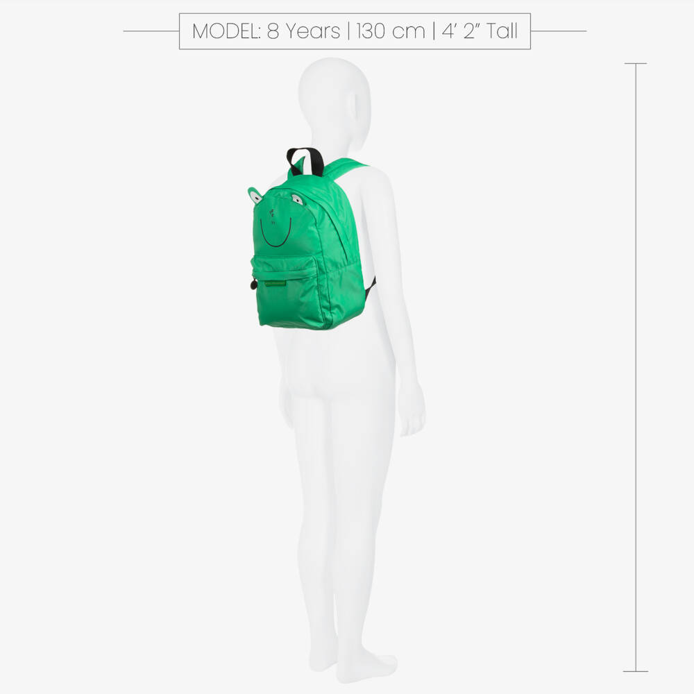 Stella McCartney Kids-Green Frog Backpack (32cm) | Childrensalon