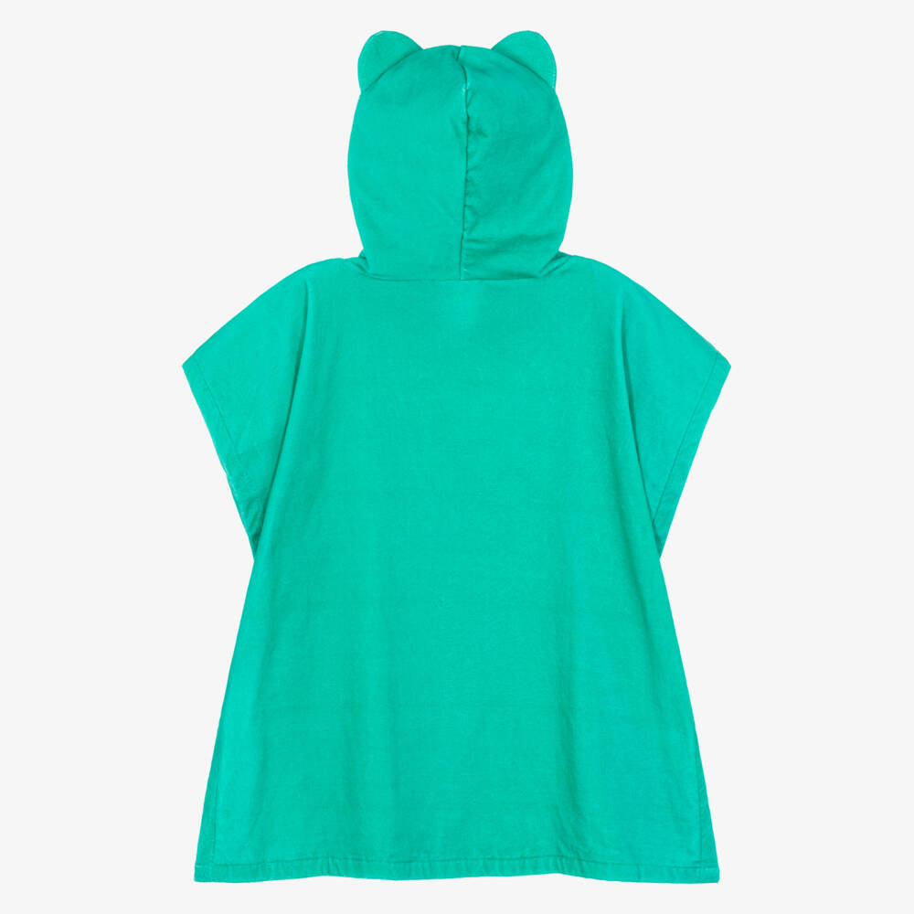 Stella McCartney Kids-Green Frog Hooded Towel Poncho | Childrensalon