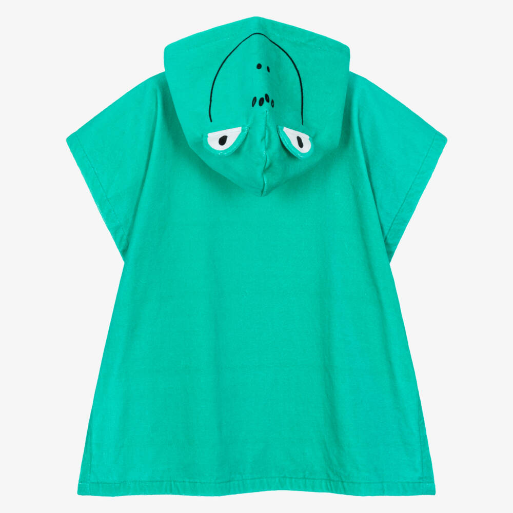 Stella McCartney Kids-Green Frog Hooded Towel Poncho | Childrensalon