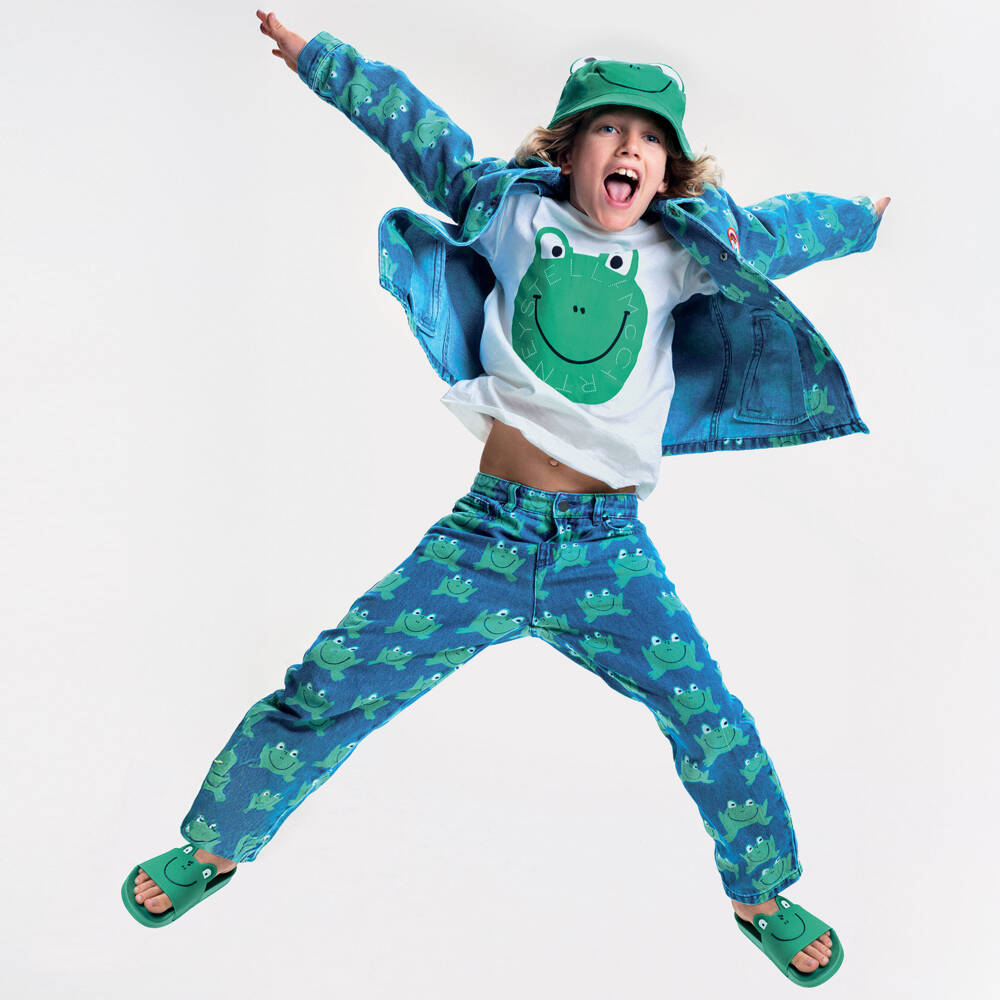 Stella McCartney Kids-Green Frog Sliders | Childrensalon
