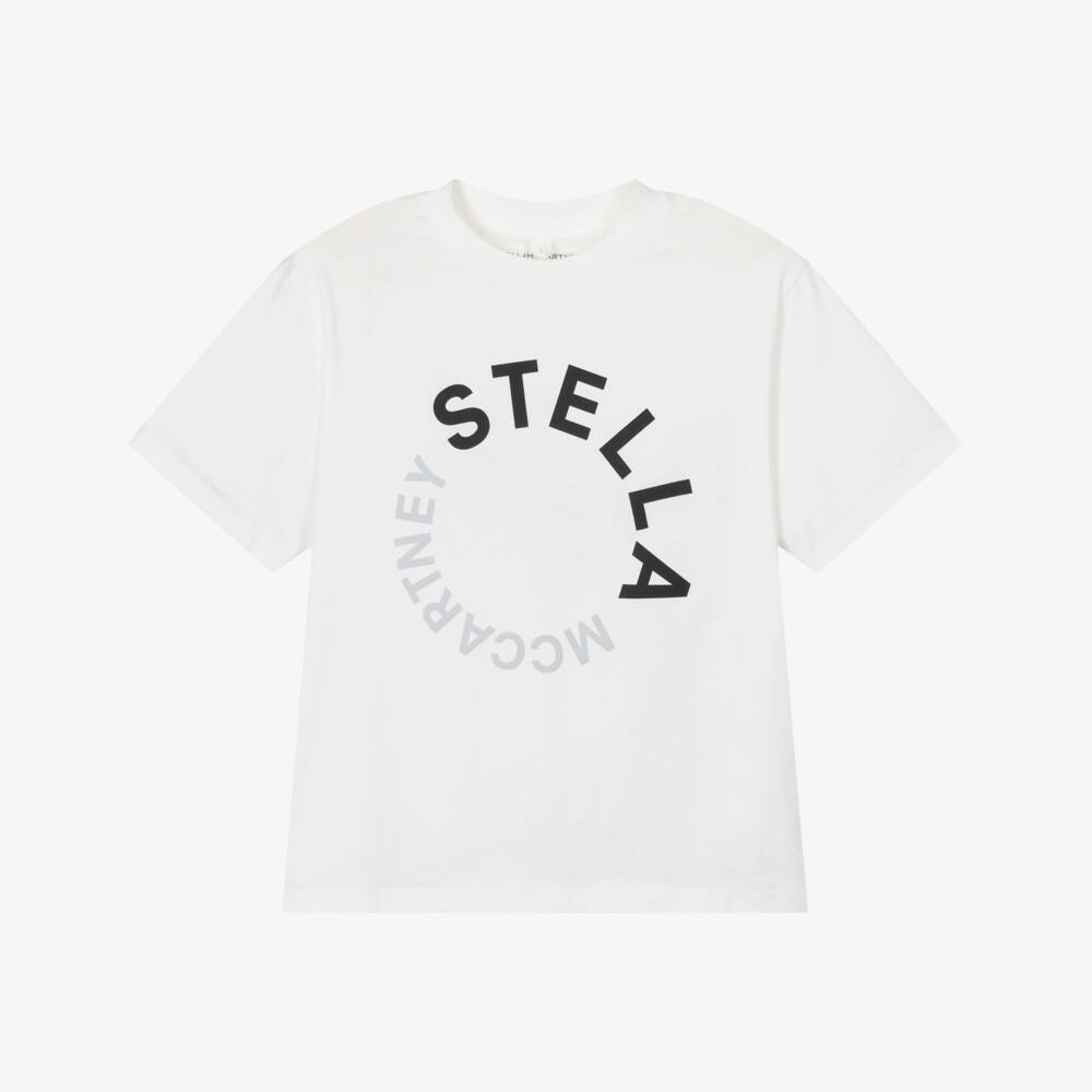 Stella McCartney Kids-تيشيرت قطن عضوي لون عاجي | Childrensalon